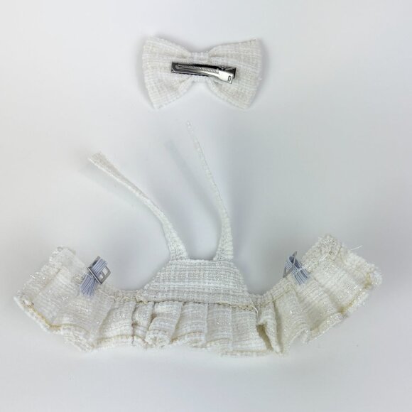 Labubu Doll Clothes. Tweed Dress and Bow with clip - Picture 5 of 9